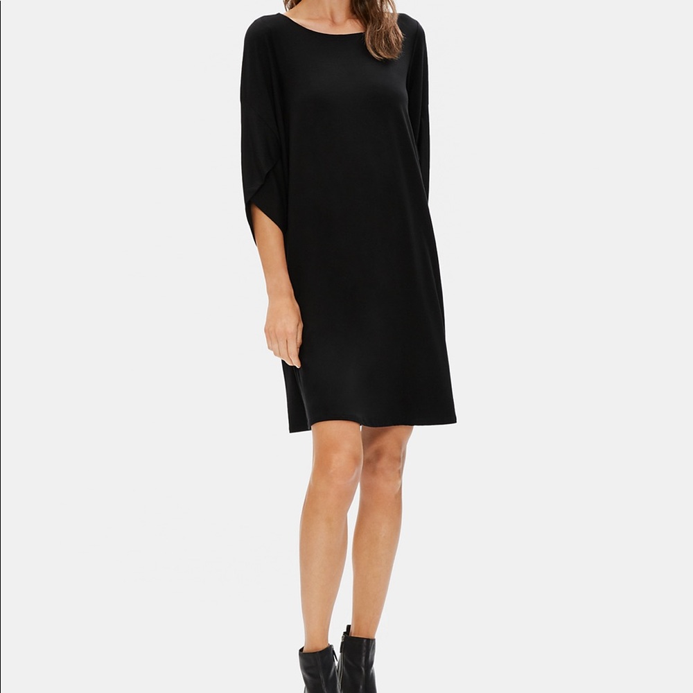 Eileen Fisher Bateau black dress